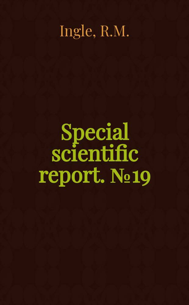 Special scientific report. №19 : Purse net studies in Florida