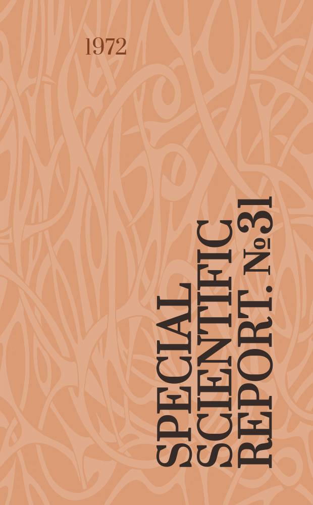 Special scientific report. №31 : Taggino of spiny lobsters (Panulirus argus)...