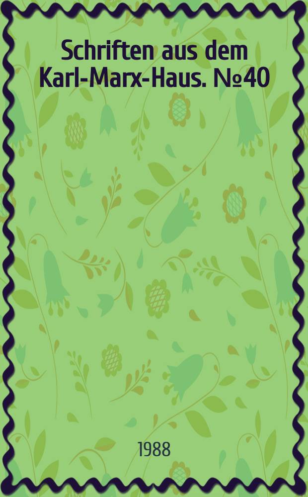 Schriften aus dem Karl-Marx-Haus. №40(1) : Karl Marx, Friedrich Engels und Italien