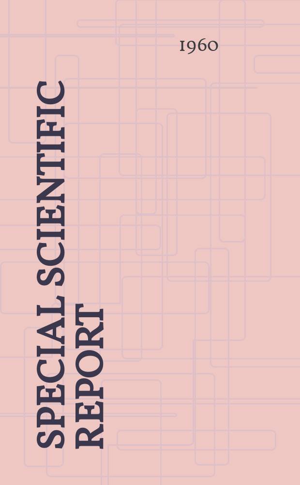 Special scientific report