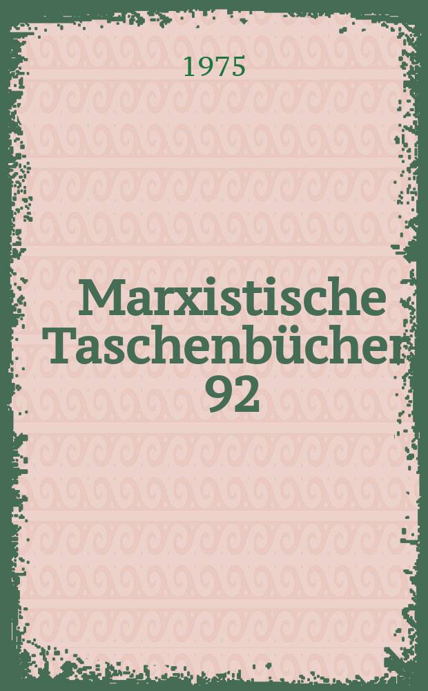 Marxistische Taschenbücher. 92 : Das ist "demokratischer Sozialismus"