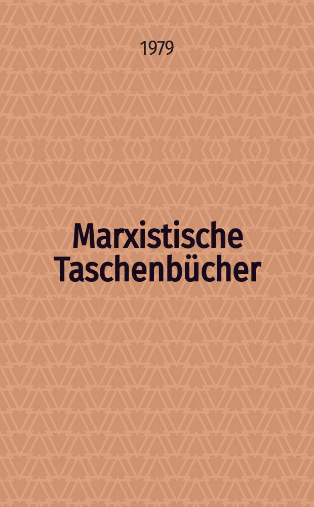 Marxistische Taschenb&uuml;cher : Neokolonialismus der BRD und antiimperialistischer Befreiungskampf