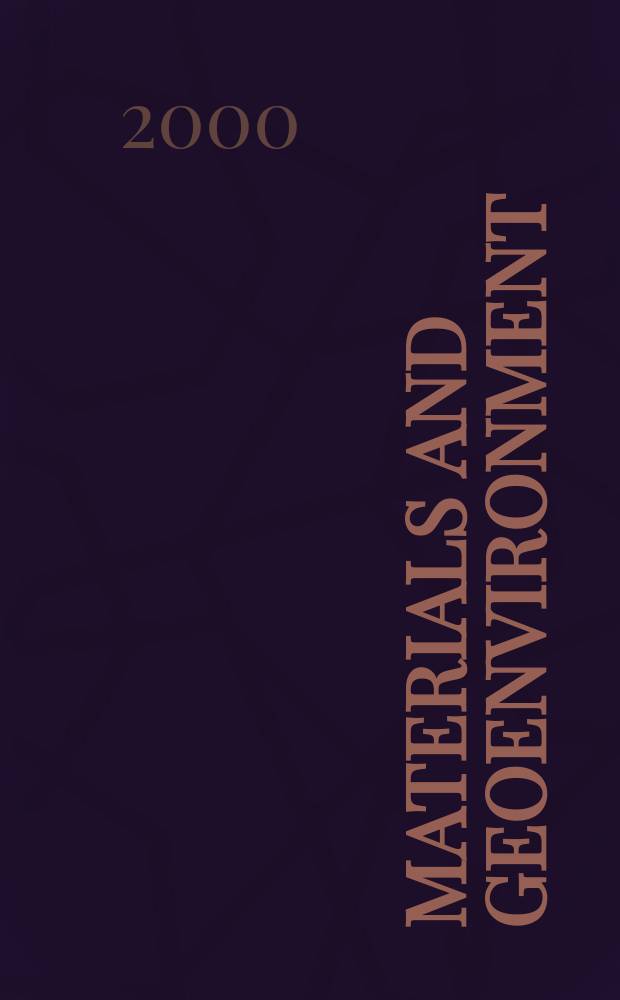 Materials and geoenvironment : Rev. za rudarstvo, metalurgijo in geologijo. Vol.47, №3/4
