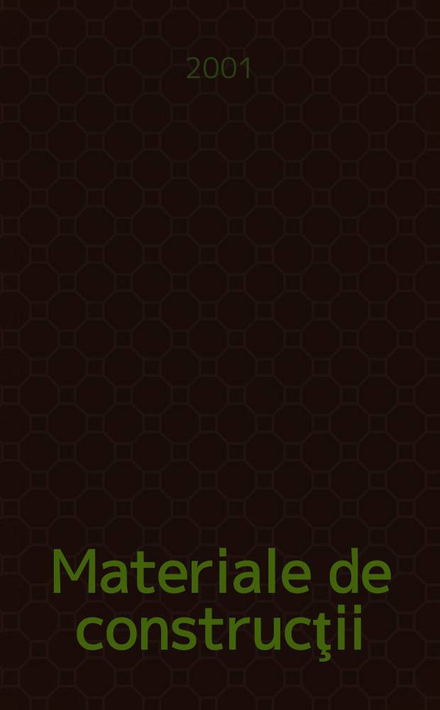 Materiale de construcţii : Reviste ed. de Inst. de cercetare şi proiectare pentru industria materialelor de construcţii Organ al Min. economiei forestiere şi materialelor de construcţii. Vol.31, №3