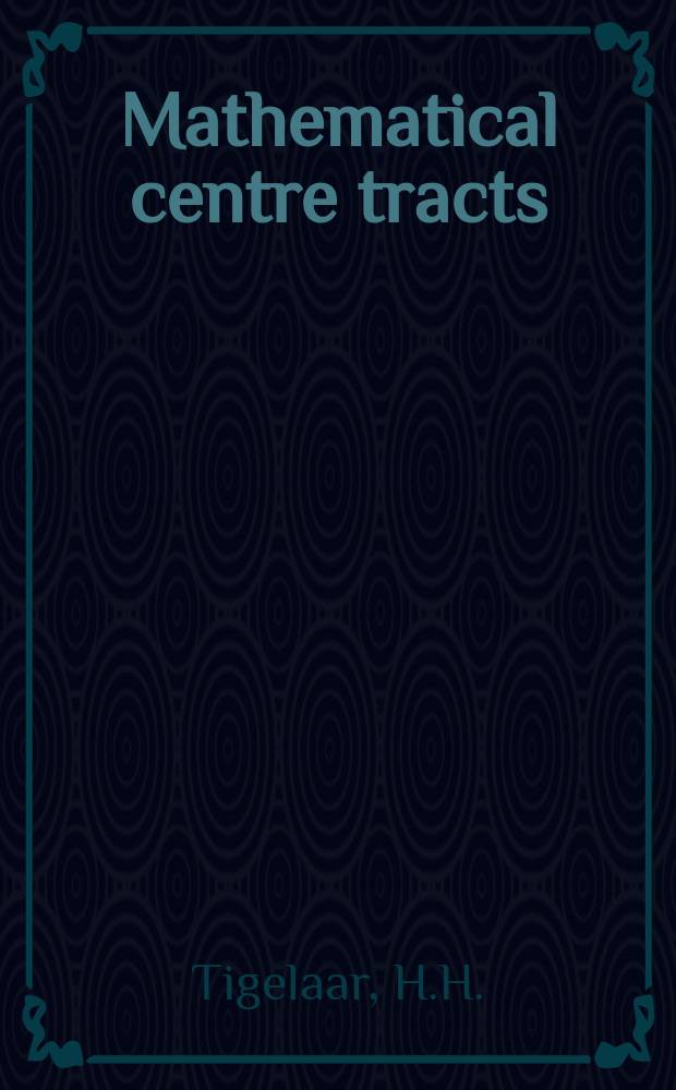 Mathematical centre tracts : Identification and informative ...