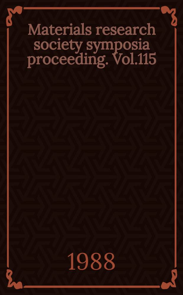 Materials research society symposia proceeding. Vol.115 : Specimen preparation for transmission electron microscopy of materials