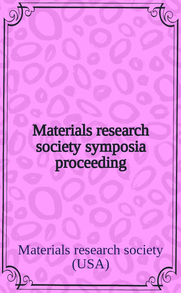 Materials research society symposia proceeding