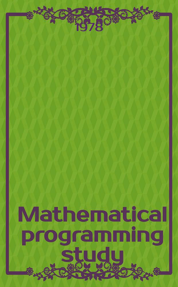 Mathematical programming study