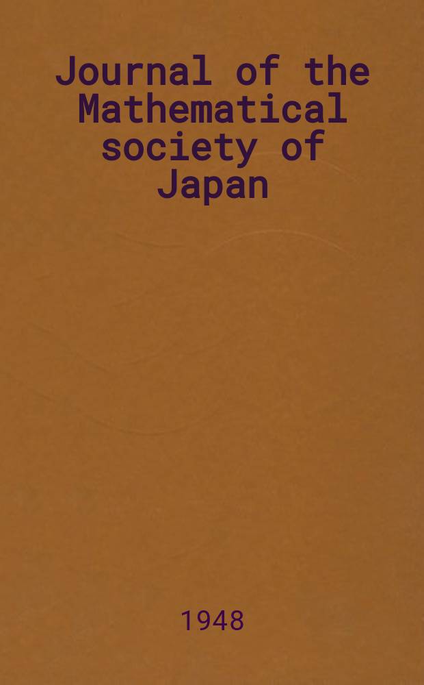 Journal of the Mathematical society of Japan