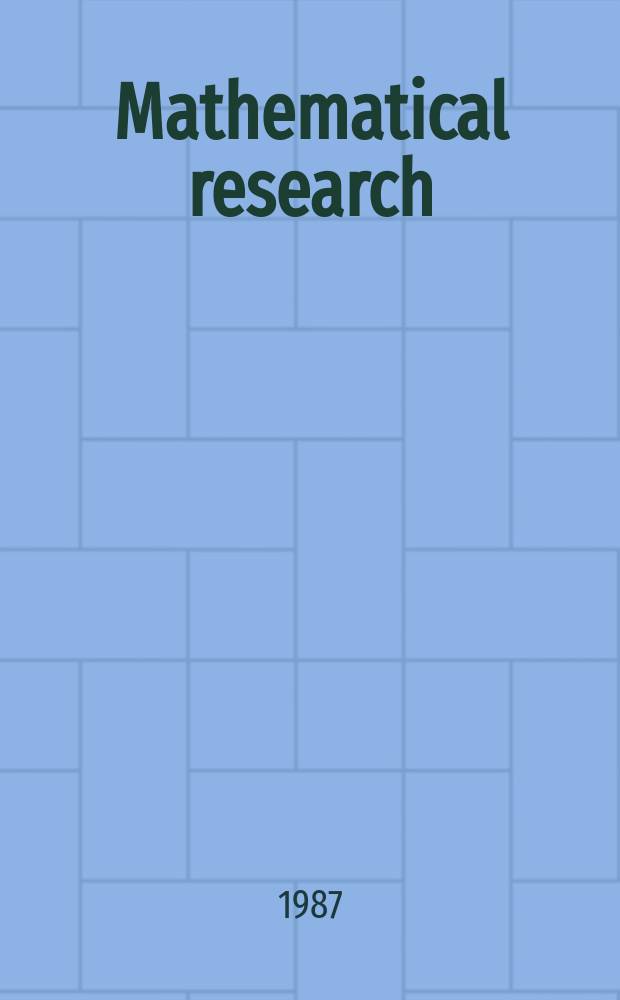 Mathematical research : Wiss. Beitr. Bd.35 : Parametric optimization and related topics