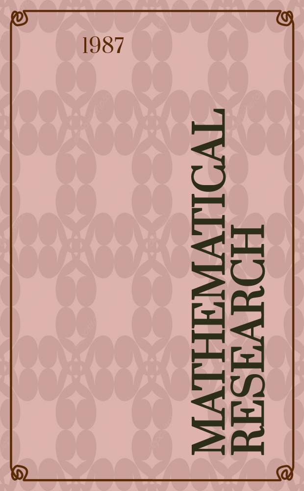 Mathematical research : Wiss. Beitr. Bd.38 : Parallel algorithms and architectures