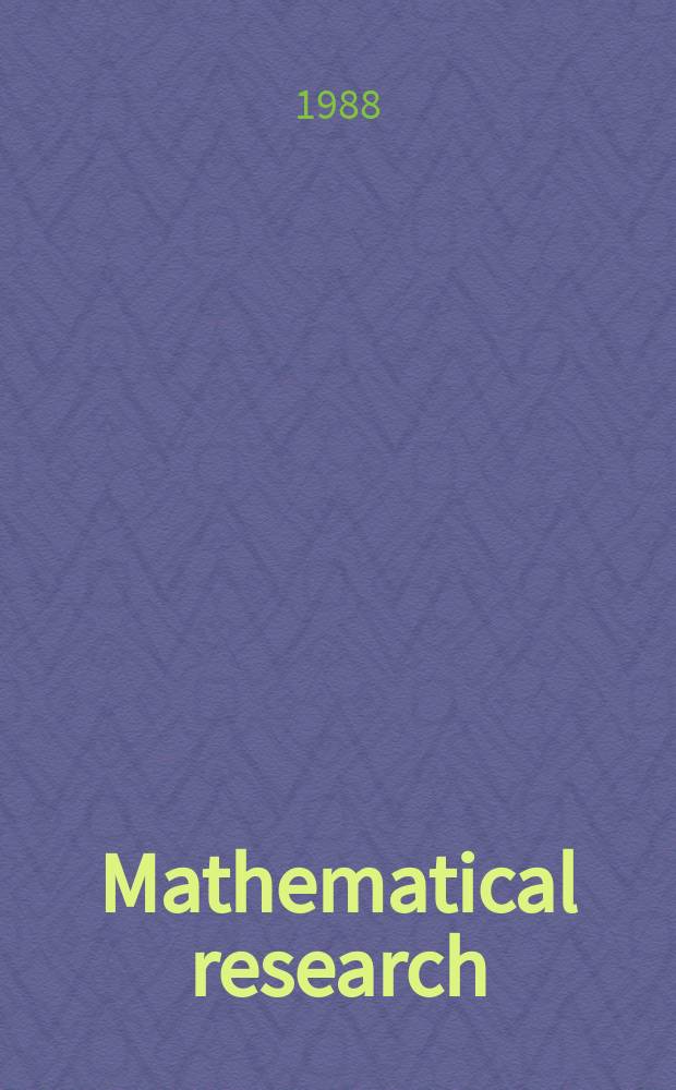 Mathematical research : Wiss. Beitr. Bd.39 : Parametric integer optimization