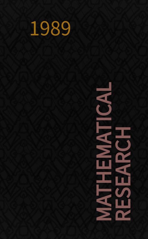 Mathematical research : Wiss. Beitr. №52 : Splines in numerical analysis