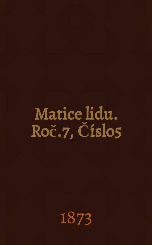 Matice lidu. Roč.7, Číslo5 : Život zvířat