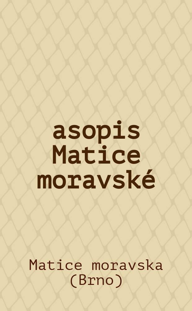 Časopis Matice moravské