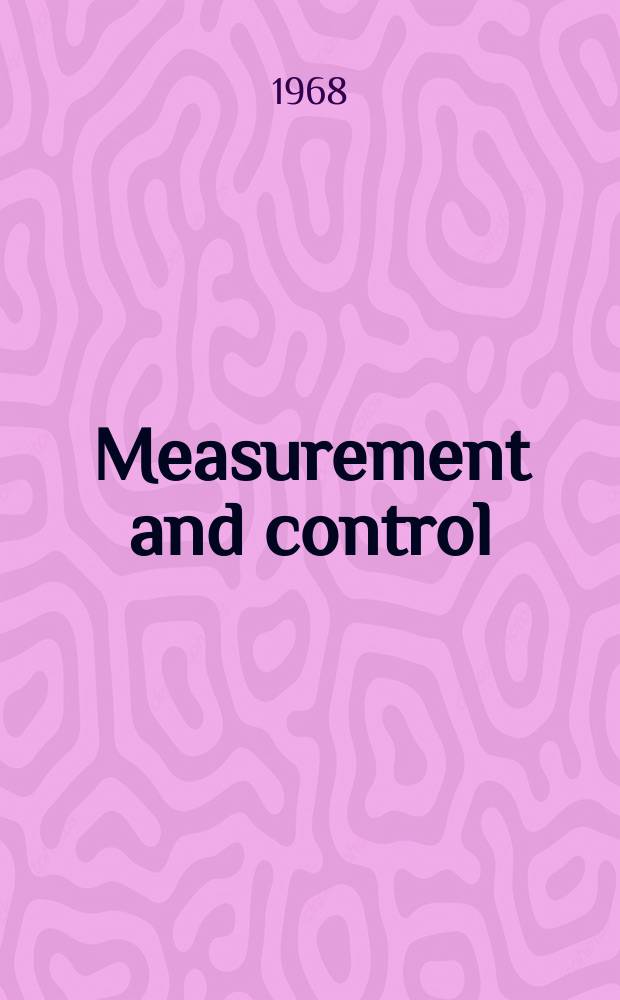 Measurement and control : Journal of the Inst. of measurement and control