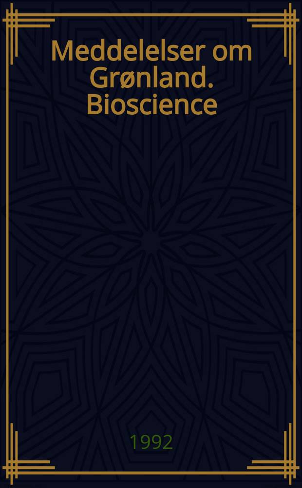 Meddelelser om Grønland. Bioscience