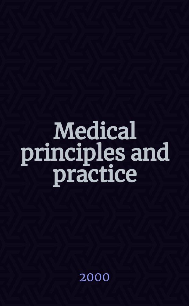 Medical principles and practice : International journal of the Kuwait university Health science centre. Vol.9, №2