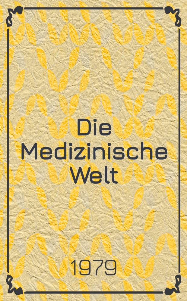 Die Medizinische Welt : &Auml;rztliche Wochenschrift. [Jg.]30 1979, №38