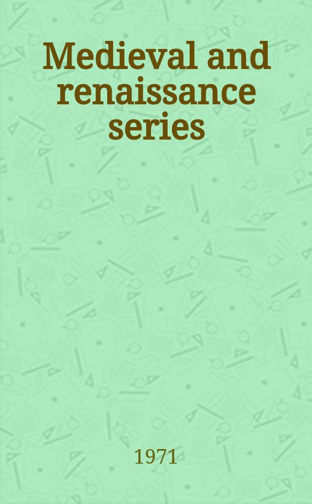 Medieval and renaissance series