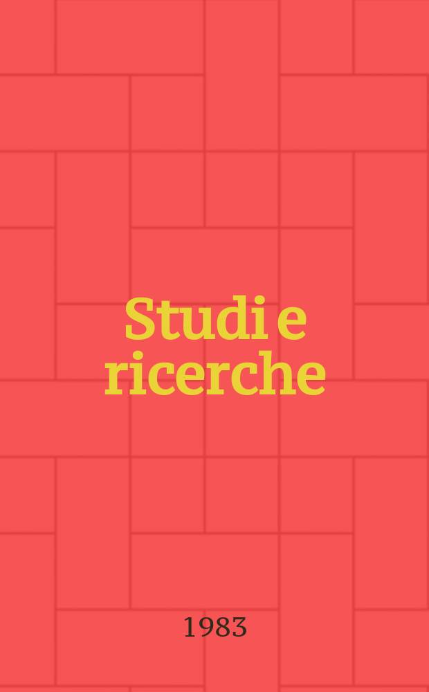 Studi e ricerche