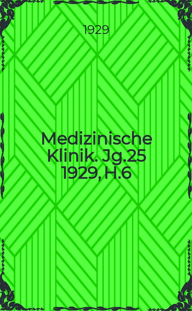 Medizinische Klinik. Jg.25 1929, H.6 : Die Heilbarkeit der erworbenen Syphilis und die Frage der Immunit&auml;t