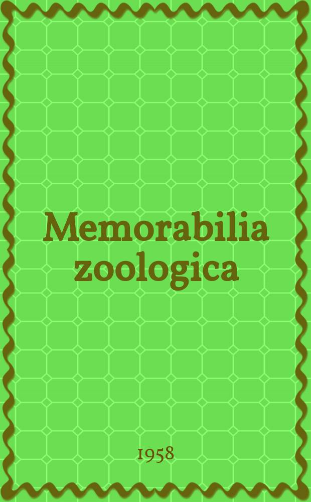 Memorabilia zoologica