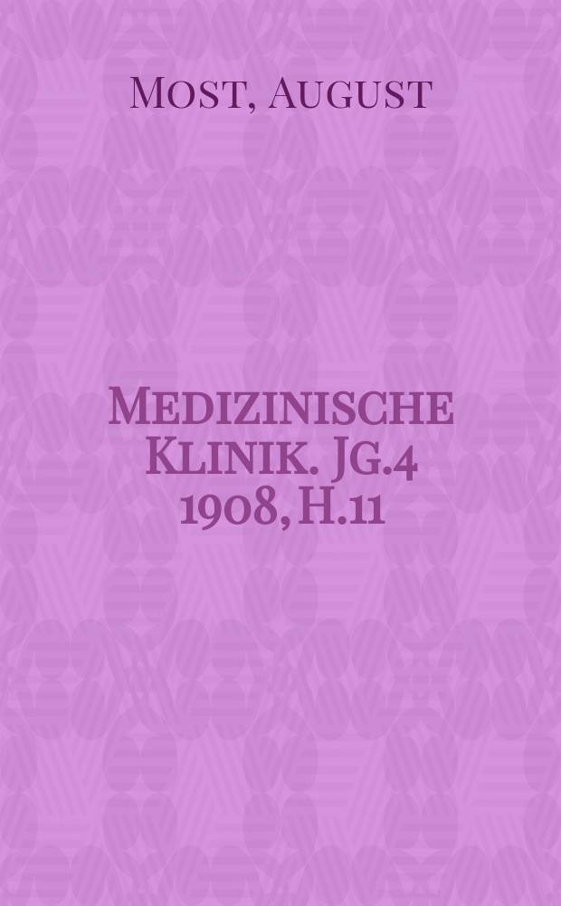 Medizinische Klinik. Jg.4 1908, H.11 : Die Lokalanaesthesie in der Hand des praktischen Arztes