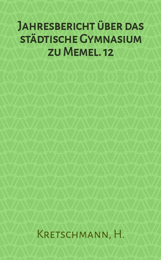 Jahresbericht über das städtische Gymnasium zu Memel. 12 : Se latinitate G. Solli Apollinaris Sidoni