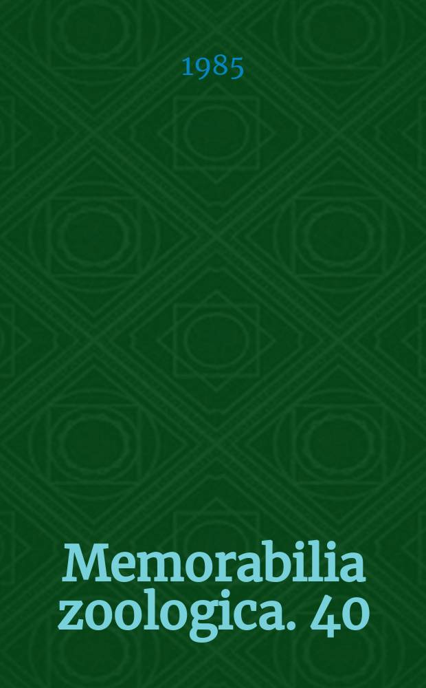 Memorabilia zoologica. 40 : Present and prognosticated fauna of the housing estate Białołęka Dworska, Warsaw