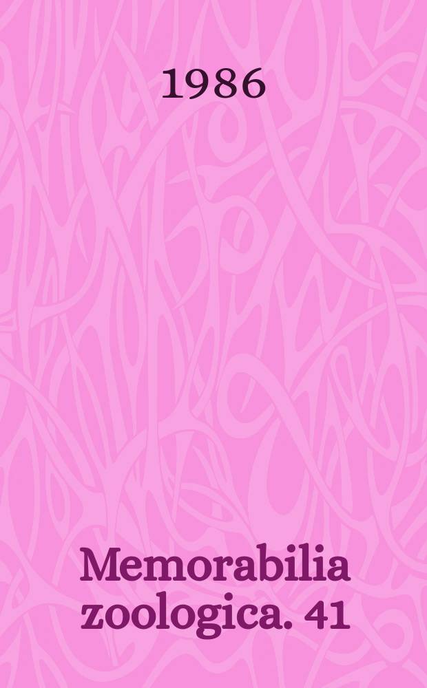 Memorabilia zoologica. 41 : Structure of the fauna of Warsaw