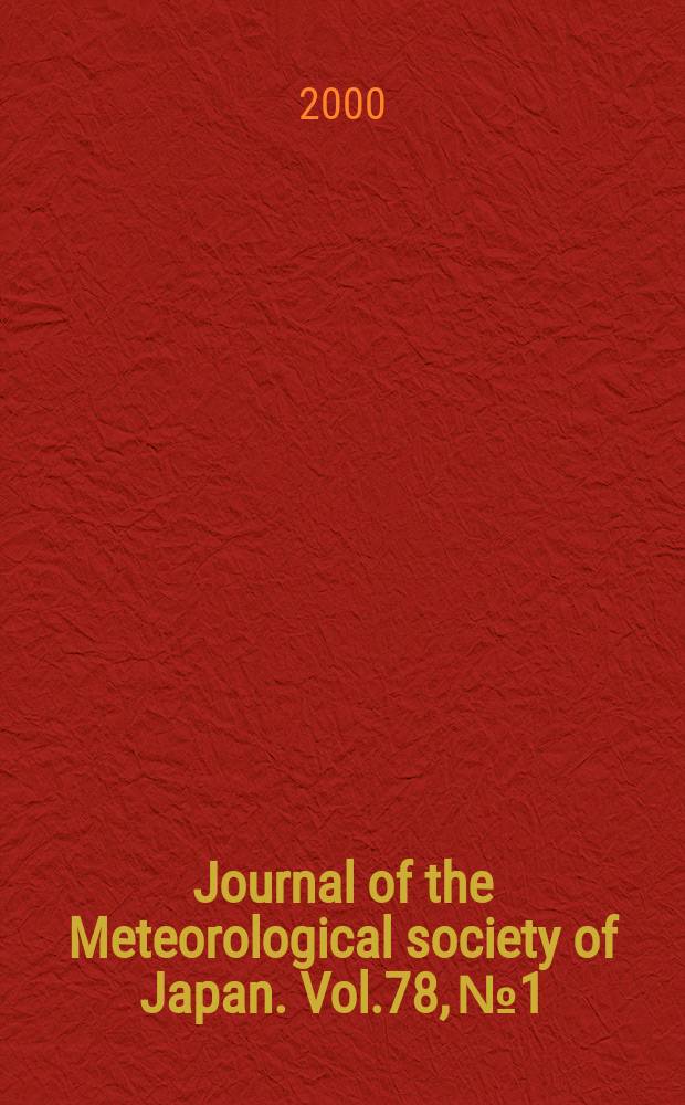 Journal of the Meteorological society of Japan. Vol.78, №1