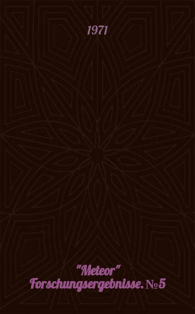 "Meteor" Forschungsergebnisse. №5 : Oberflächensedimente im Persischen Golf und Golf von Oman