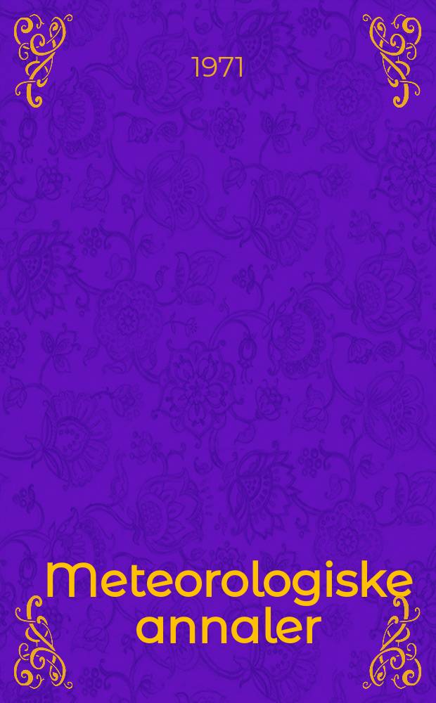 Meteorologiske annaler : Utgitt av det Norske meteorologiske inst. i samarbeid med. Univ. inst. for teoretisk meteorologi. Bd.6, №2 : Note on the hyperbolic case of the Equation of Balance