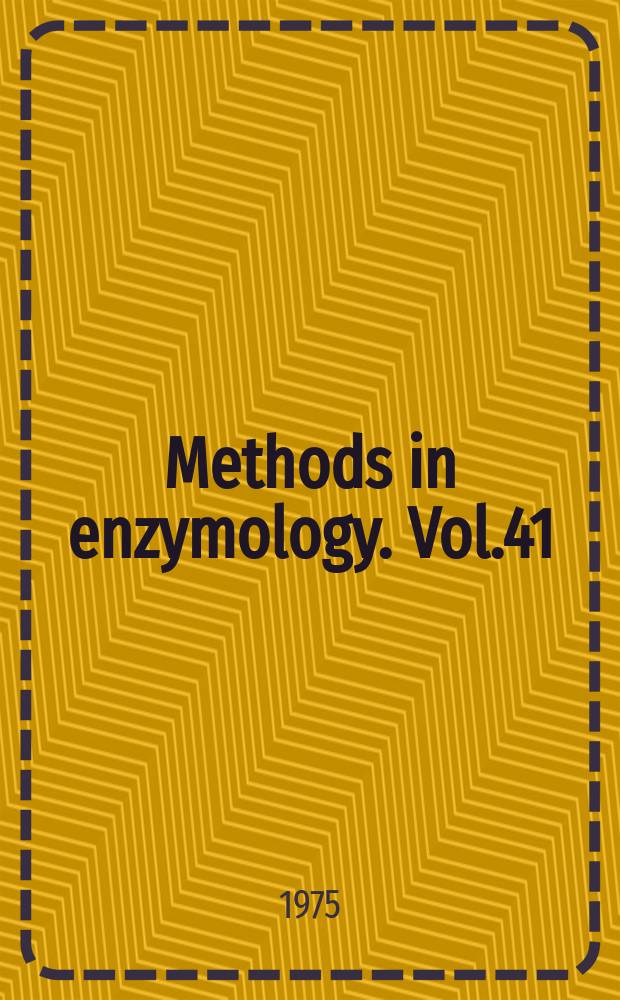 Methods in enzymology. Vol.41 : Carbohydrate metabolism