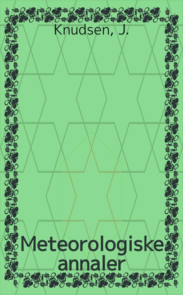 Meteorologiske annaler : Utgitt av det Norske meteorologiske inst. i samarbeid med. Univ. inst. for teoretisk meteorologi. Bd.6, №9 : Winter thuderstorms in Southern Norway
