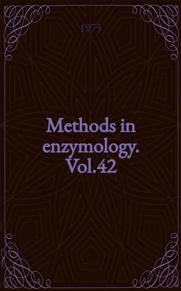 Methods in enzymology. Vol.42 : Carbohydrate metabolism