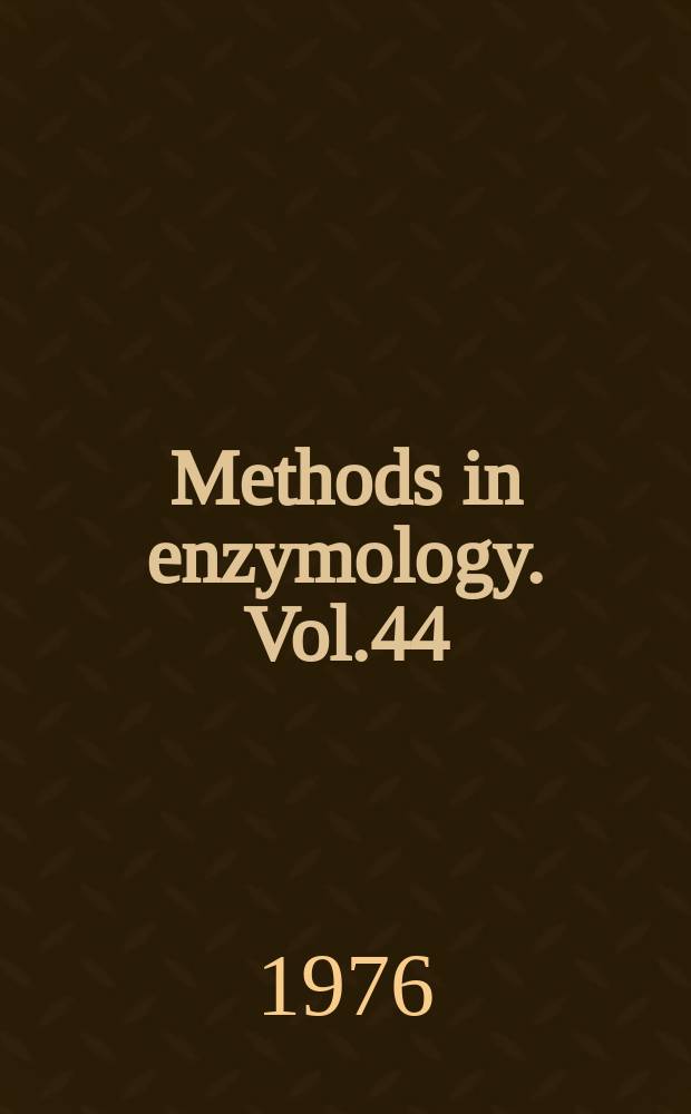 Methods in enzymology. Vol.44 : Immobilized enzymes