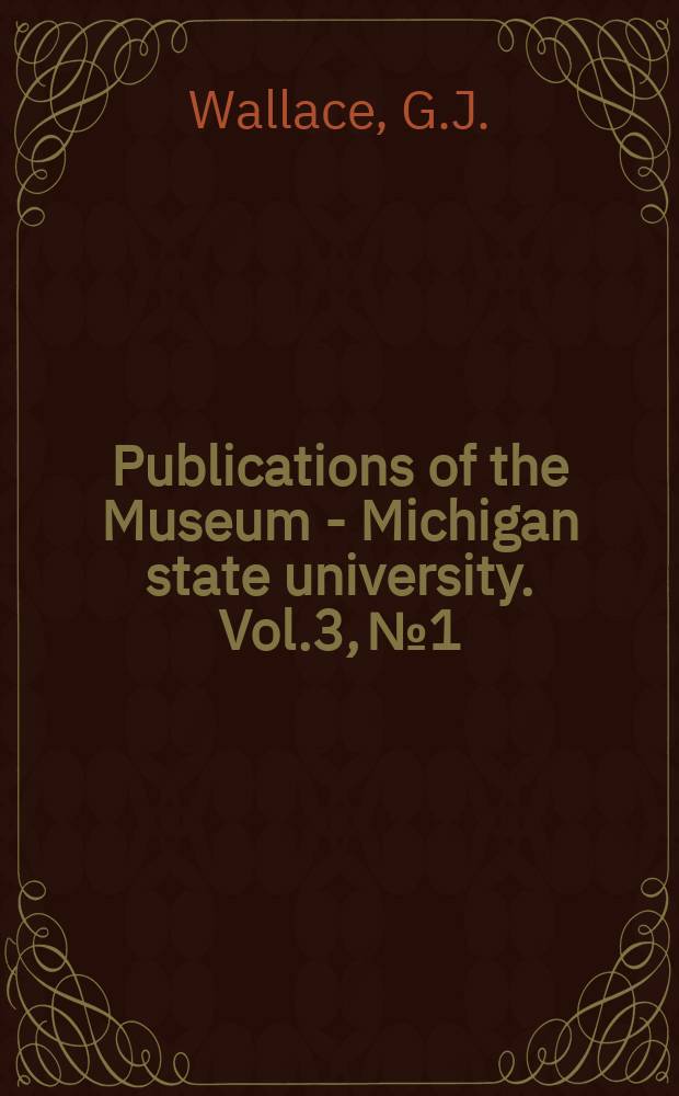 Publications of the Museum - Michigan state university. Vol.3, №1 : Studies on Neotropical thrushes in Colombia