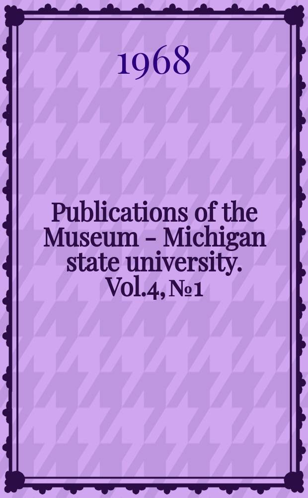 Publications of the Museum - Michigan state university. Vol.4, №1 : The Mexican Skink, Eumeces lynxe (Squamata, Scincidae)