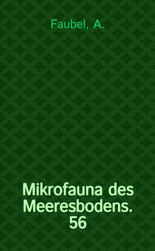 Mikrofauna des Meeresbodens. 56 : Populationsdynamik und Lebenszyklen interstitieller