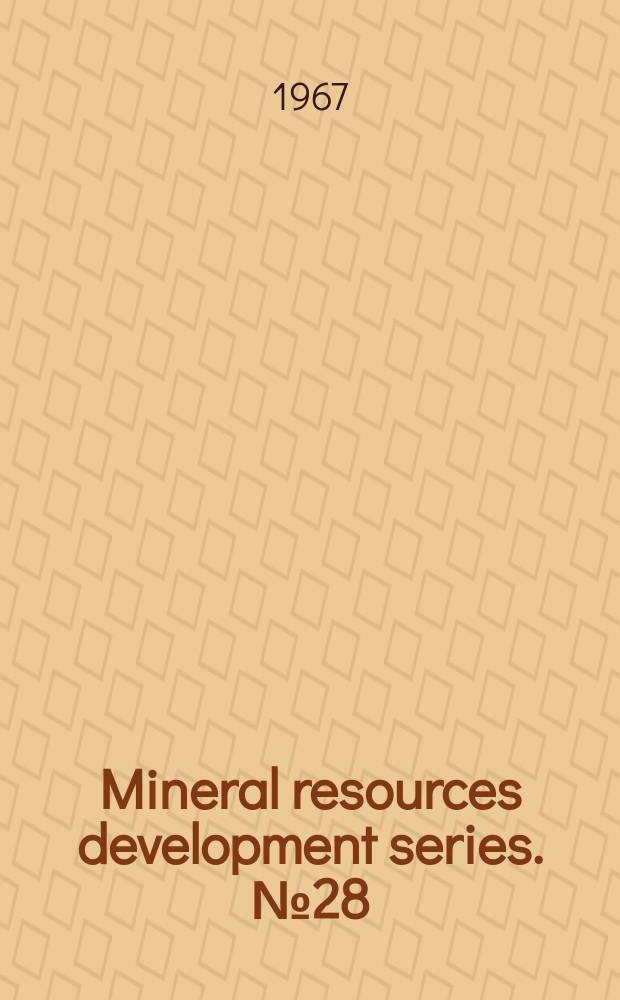 Mineral resources development series. №28 : Mineral raw material resources for the fertilizer industry in Asia and the Far East