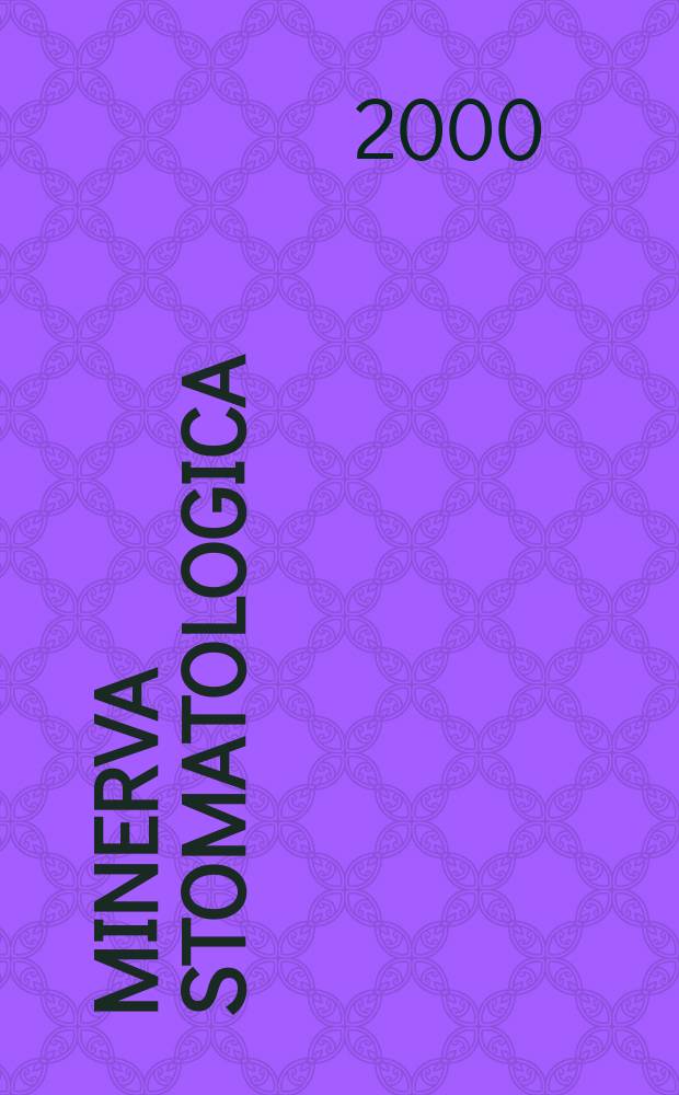 Minerva stomatologica : Rivista bimestrale di stomatologia Pubblica gli Atti della Soc. piemontese di stomatologia. Vol.49, №5