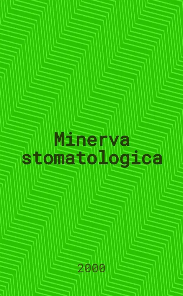 Minerva stomatologica : Rivista bimestrale di stomatologia Pubblica gli Atti della Soc. piemontese di stomatologia. Vol.49, №9