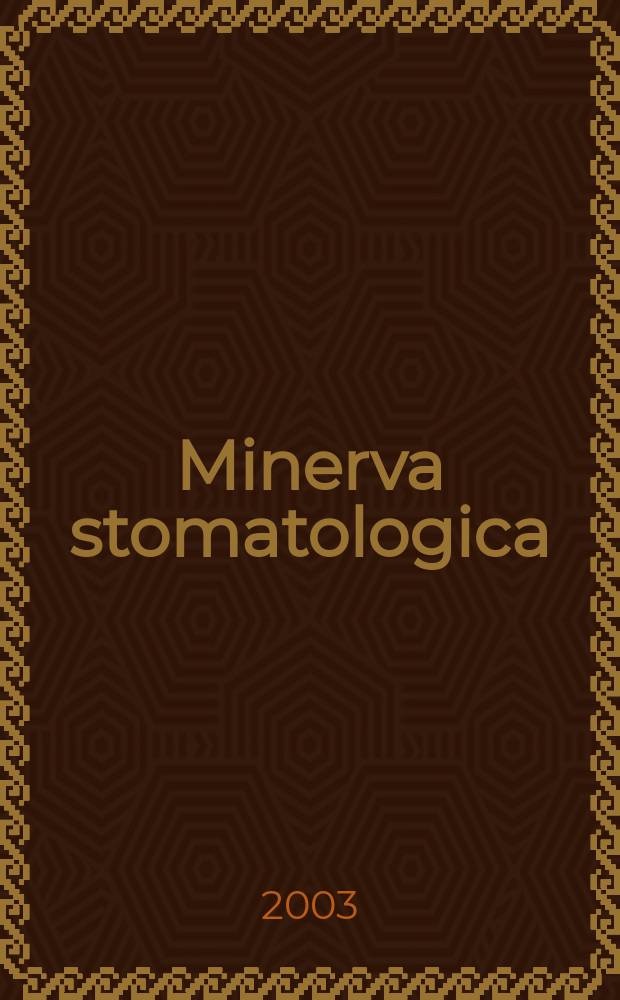 Minerva stomatologica : Rivista bimestrale di stomatologia Pubblica gli Atti della Soc. piemontese di stomatologia. Vol.52, №10