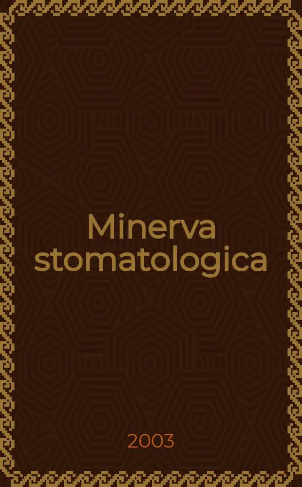Minerva stomatologica : Rivista bimestrale di stomatologia Pubblica gli Atti della Soc. piemontese di stomatologia. Vol.52, №10