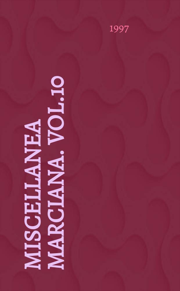 Miscellanea Marciana. Vol.10/11, 1995/1996 : Metodologia bibliografica e storia del libro