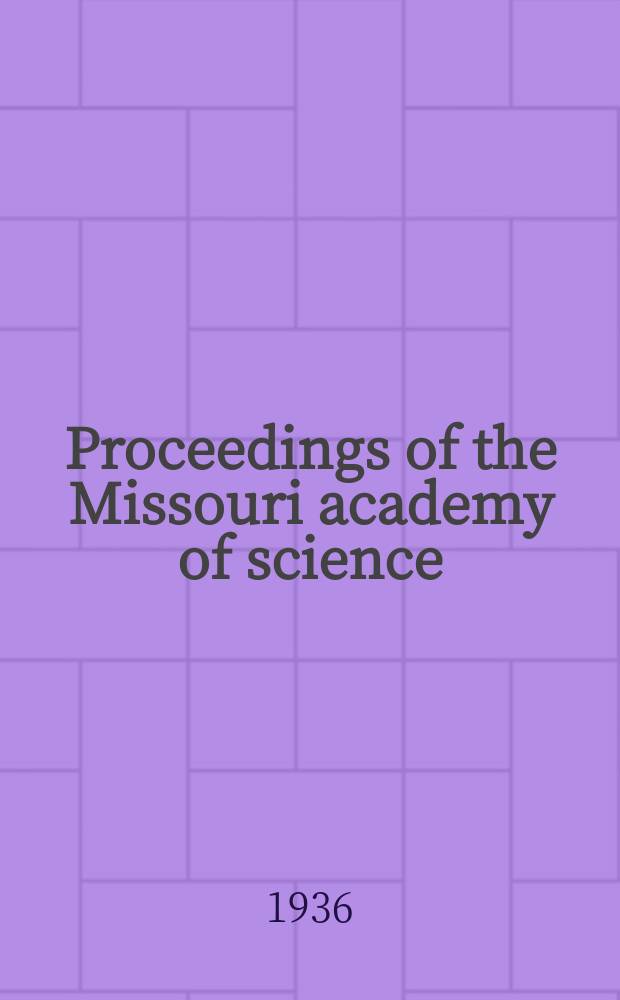 Proceedings of the Missouri academy of science