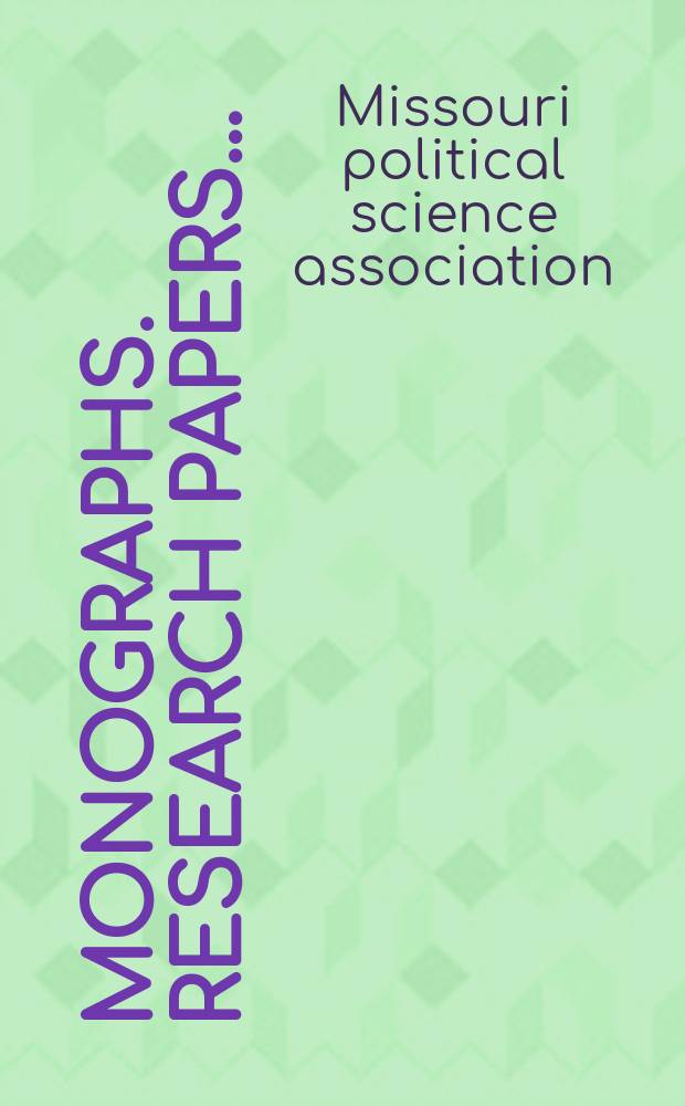 [Monographs]. Research papers ...