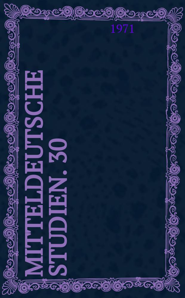 Mitteldeutsche Studien. 30 : Zur II Lautverschiebung im Rheinisch ...